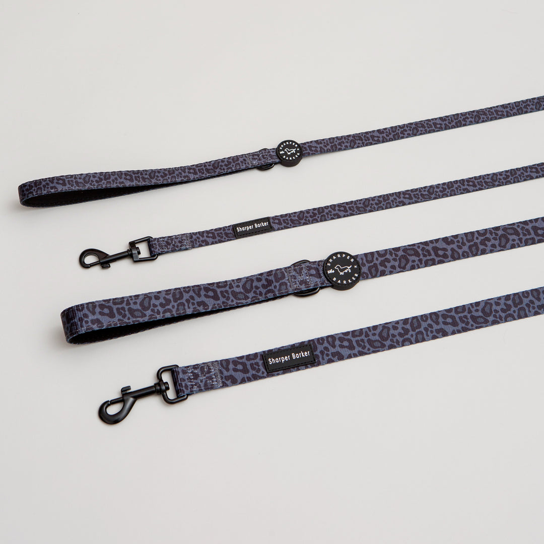 Comfort Handle Dog Leash - Black Leopard