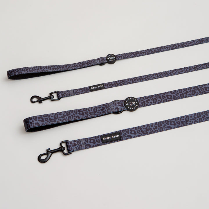 Comfort Handle Dog Leash - Black Leopard