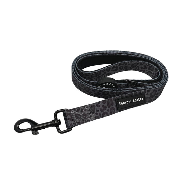 Comfort Handle Dog Leash - Black Leopard